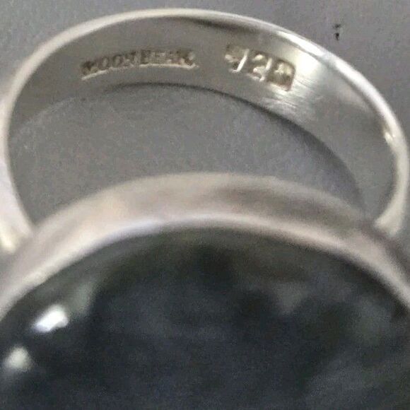 Moon Bear 925 Sterling 19.1mm Round Labradorite Ring Size: 7.25 Wt. 10.7 Grams - Picture 10 of 13